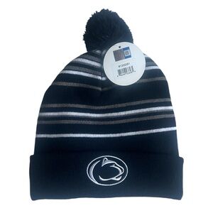 NWT Penn State Embroidered Knit Hat with Pom Pom Officially Licensed